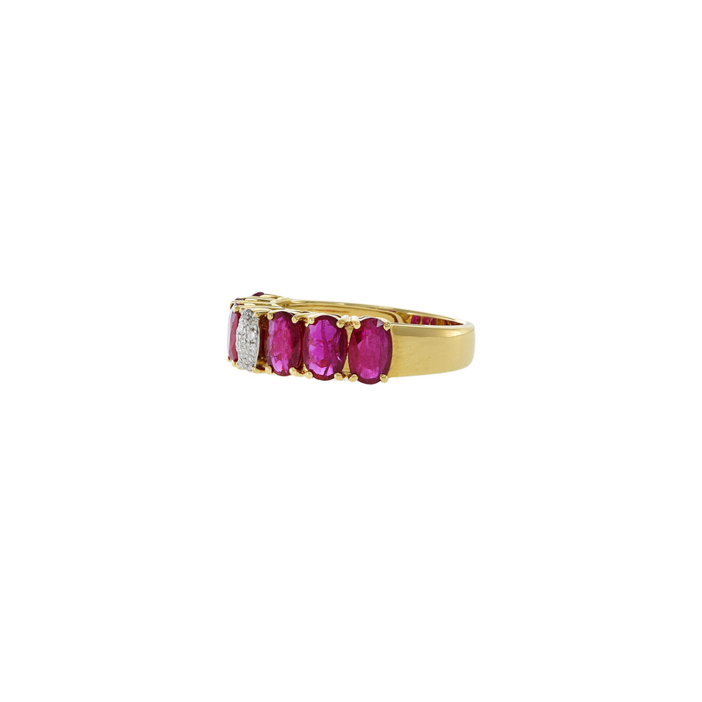Solid Gold Ruby And Diamond Ring