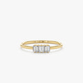 Solid Gold Baguette Diamond Cluster Ring (05B6BC)