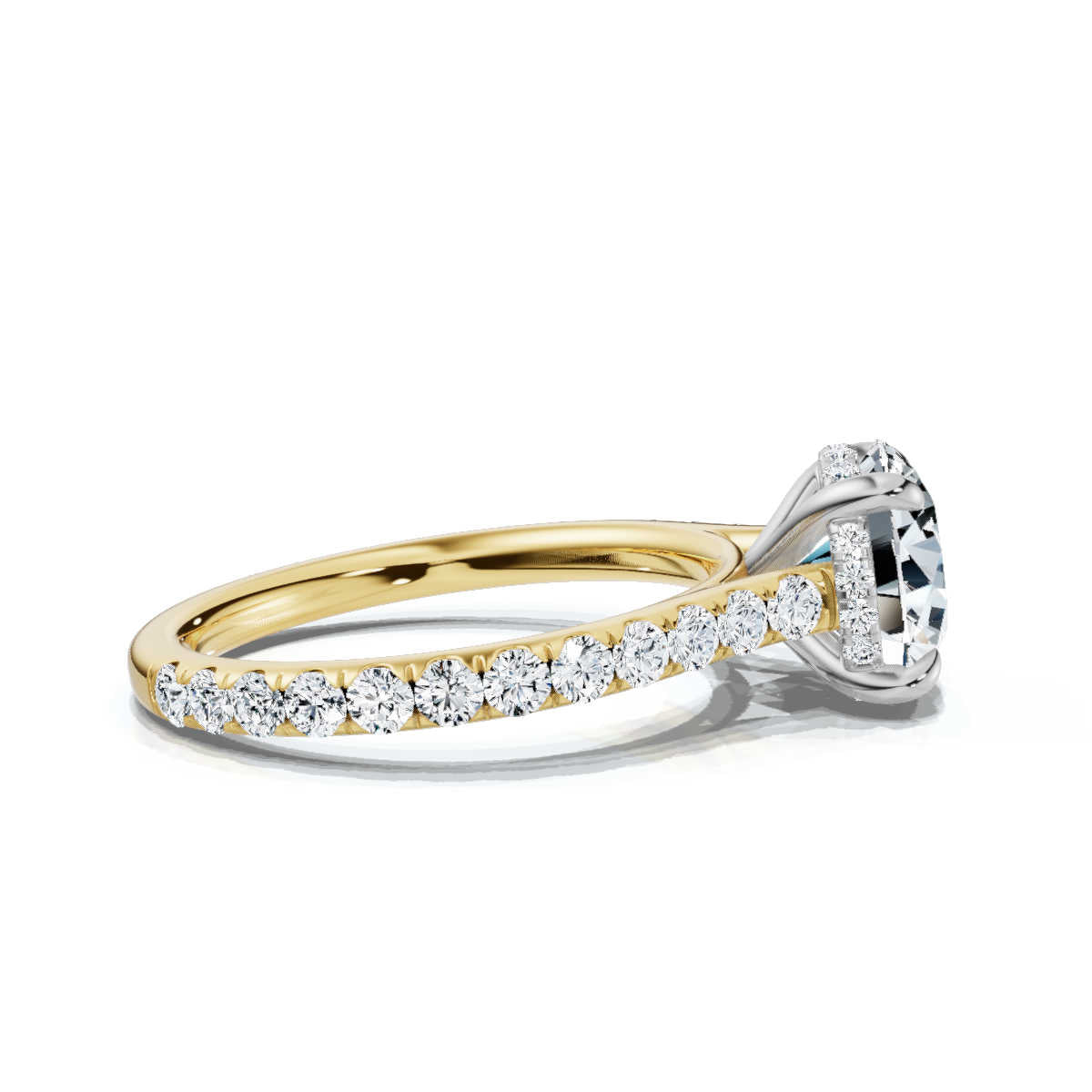 Solid Gold 2 CT Lab Grown Diamond Engagement Ring (C170D1)