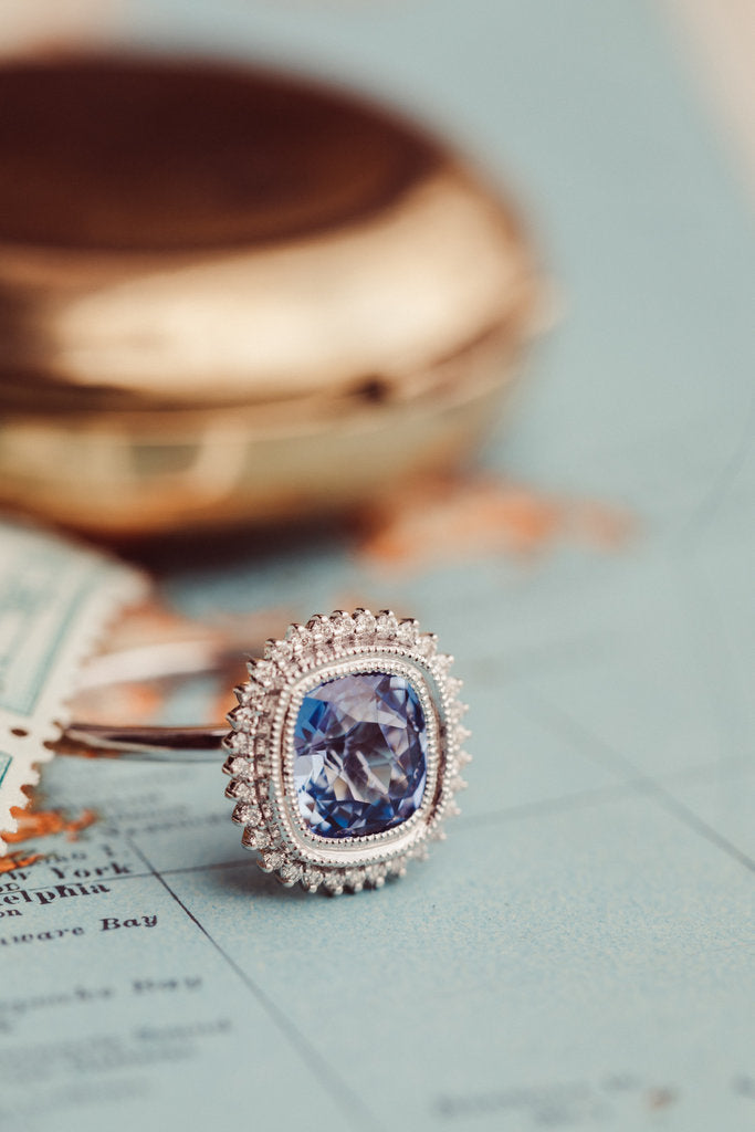Solid Gold Halo Ring