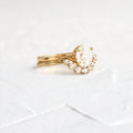 Solid Gold Lab-Grown Corset Ring, Lab-grown Rose Cut Diamond Ring