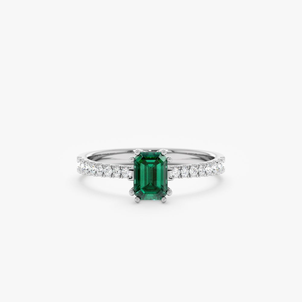 Solid Gold Teal Sapphire and Diamond Engagement Ring (3274E2)