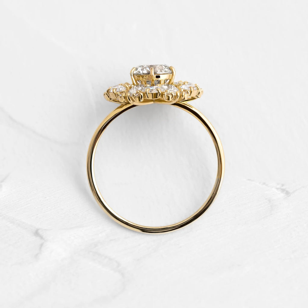 Solid Gold Gray Diamond Ashen Ring