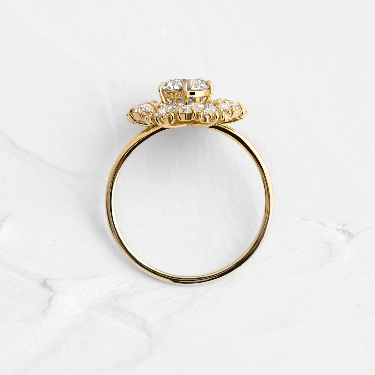 Solid Gold Gray Diamond Ashen Ring