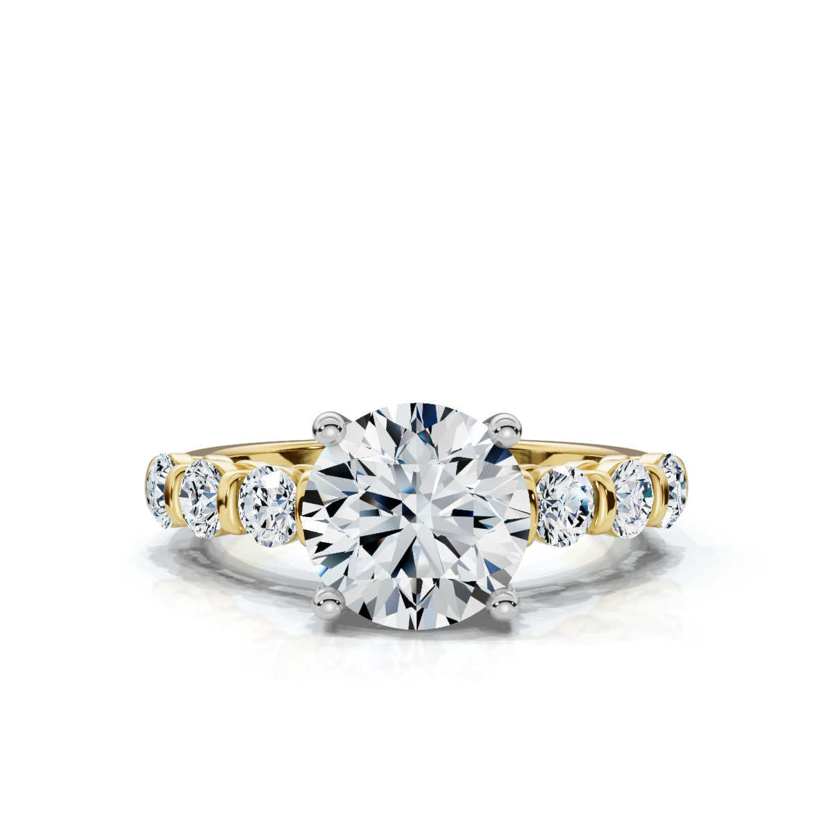 Solid Gold 2.1Ct Lab Grown Diamond Engagement Ring (3EE981)