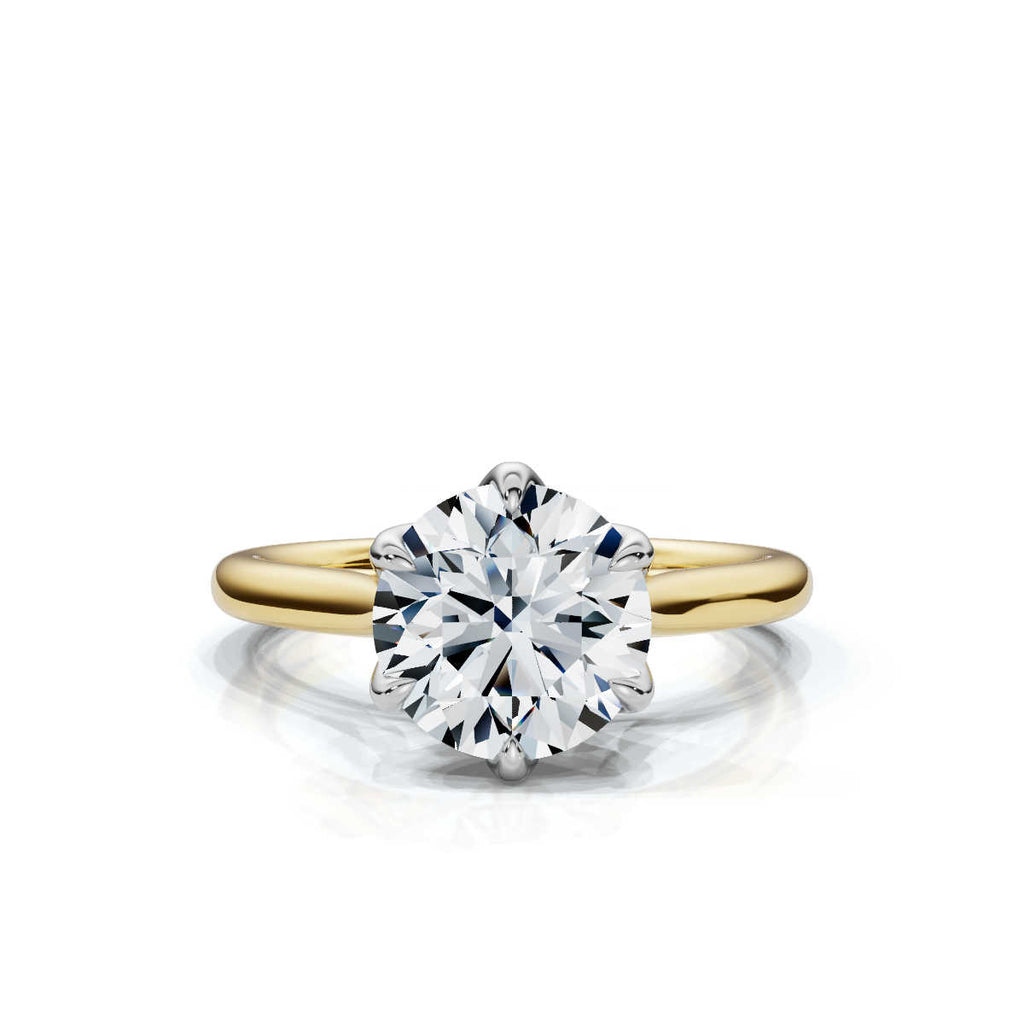 Solid Gold 2 CT Tulip Lab Grown Diamond Engagement Ring