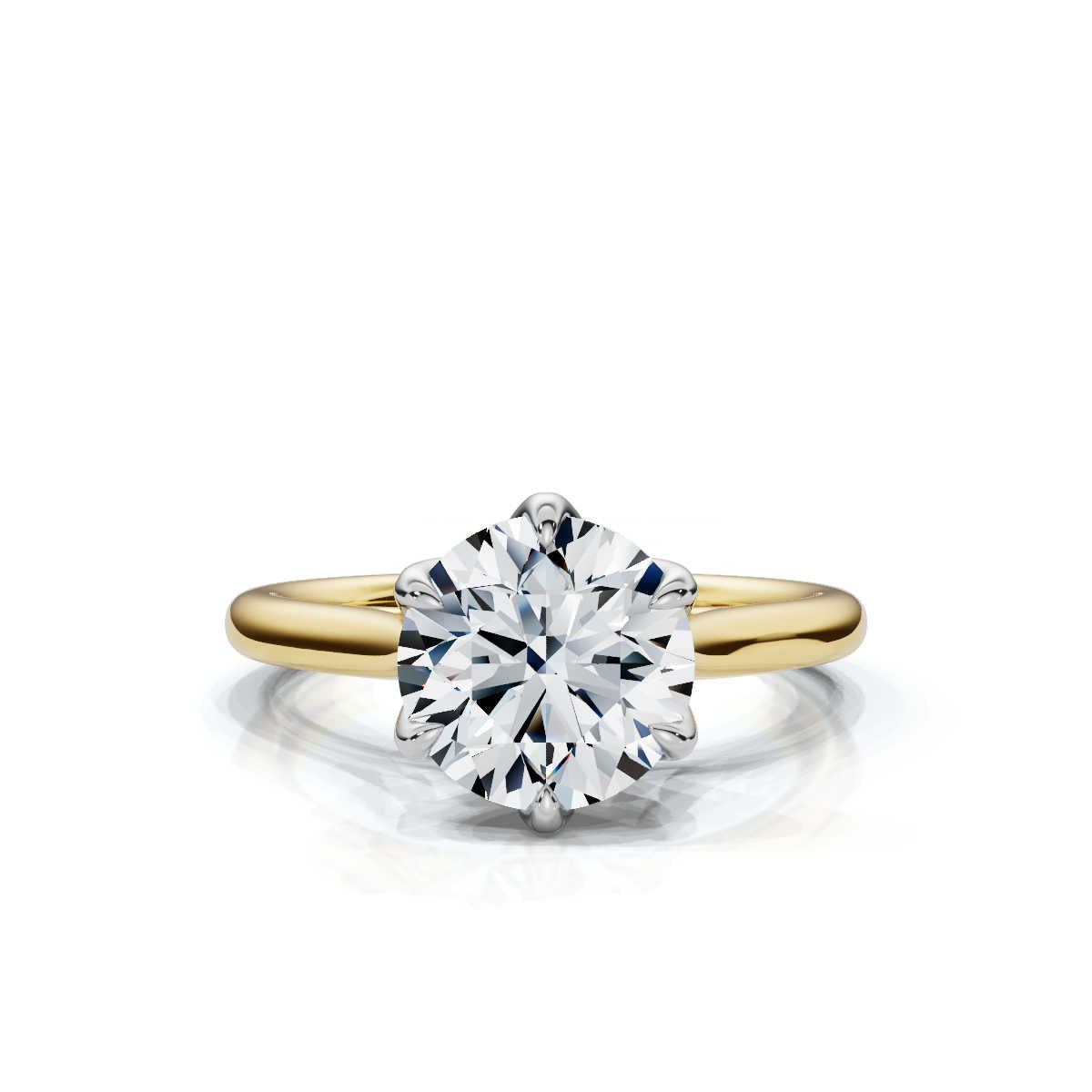 Solid Gold 2 CT Tulip Lab Grown Diamond Engagement Ring