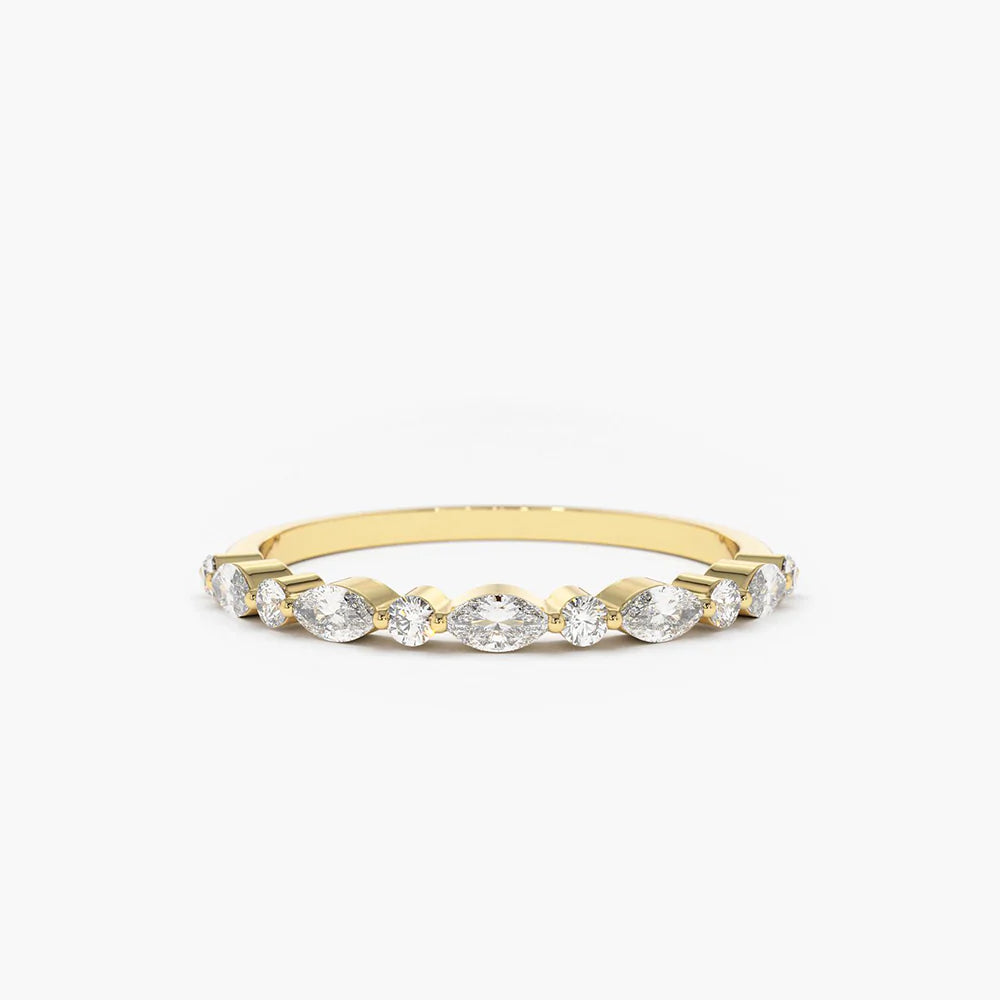 Marquise and Round Moissanite Ring, photo 1