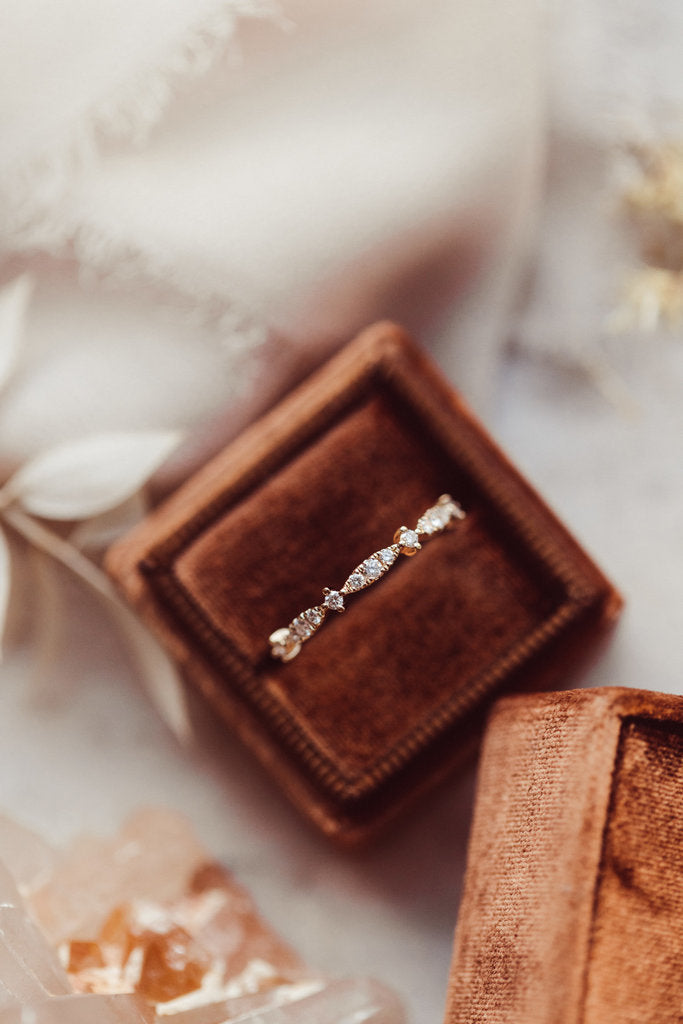 Solid Gold Fancy Pattern Diamond Band