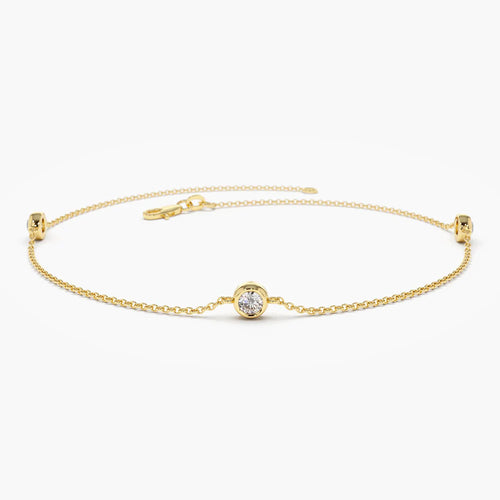 Solid Gold 0.30ctw Lab-Grown Diamond Solitaire Bracelet