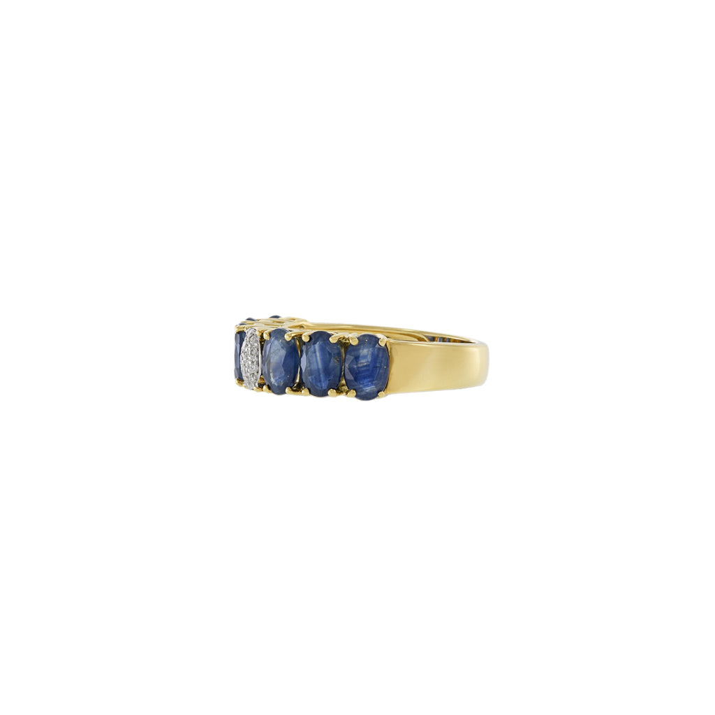 Solid Gold Sapphire And Diamond Ring (F9145B)