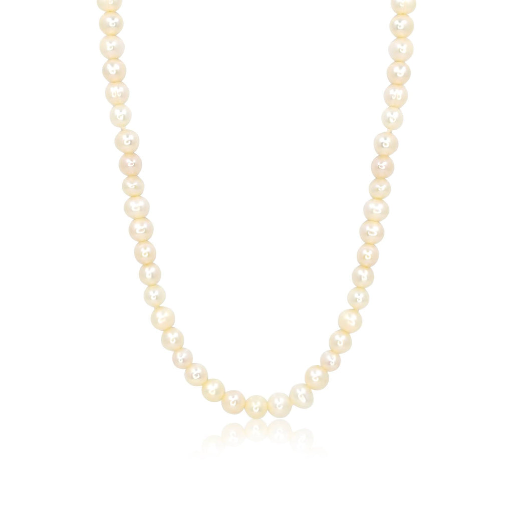 Solid Gold Pearl Necklace (27EB7A)