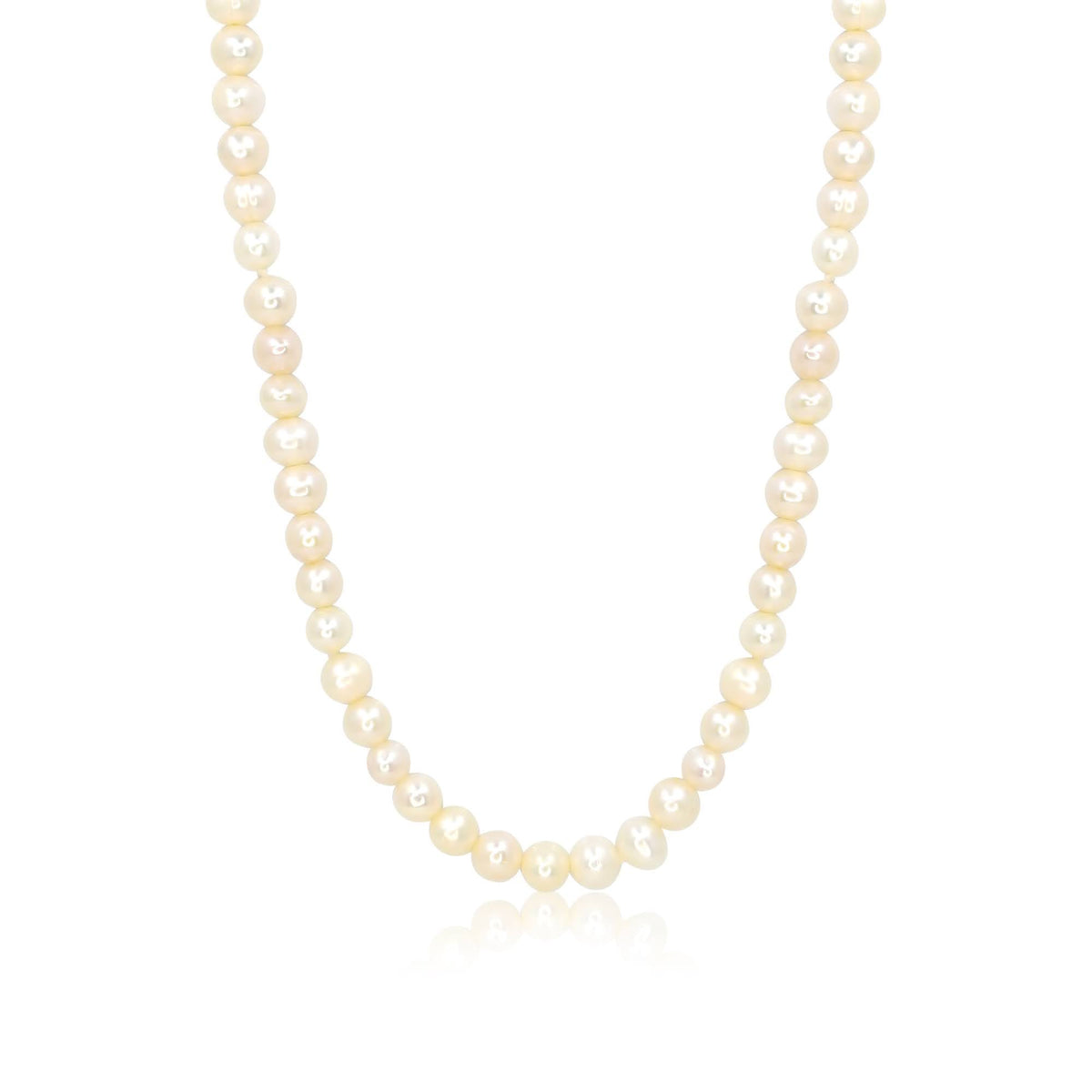 Solid Gold Pearl Necklace (27EB7A)