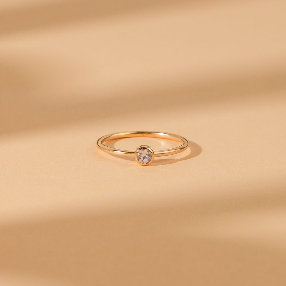 Solid Gold Natural Aquamarine Ring