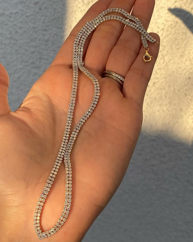 Solid Gold Diamond Wedding Necklace