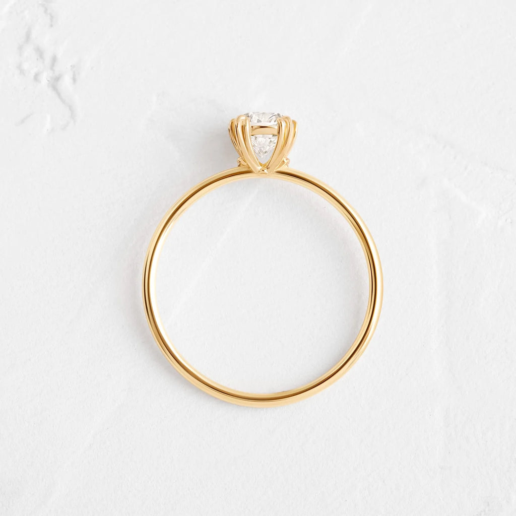 Solid Gold Lab-Grown Diamond Ring, Round Cut Diamond Ring (430666)