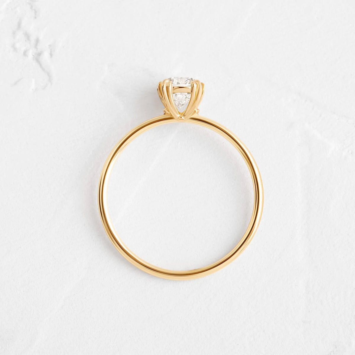 Solid Gold Lab-Grown Diamond Ring, Round Cut Diamond Ring (430666)