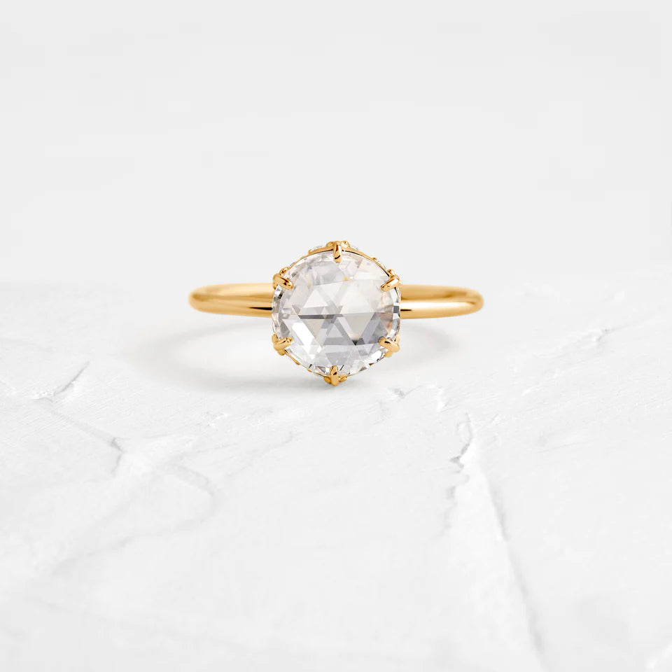 Solid Gold Lab-Grown Diamond Rose Basket Ring