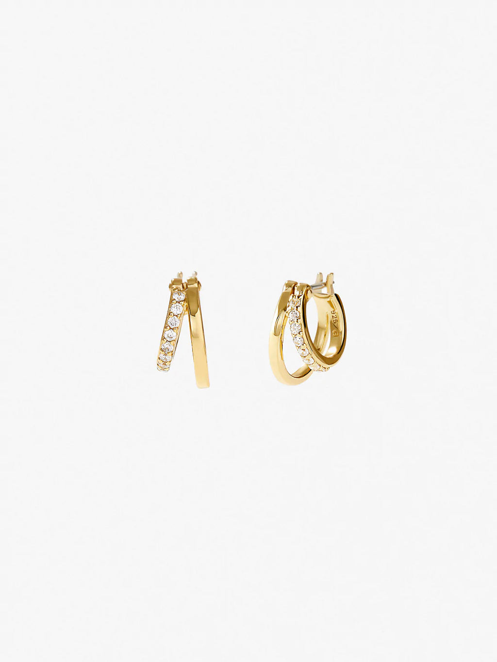Solid Gold Double Hoop Earrings