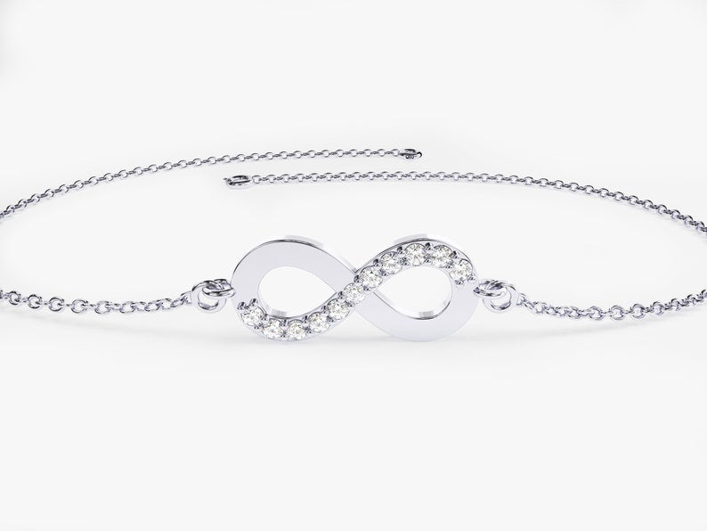 Solid Gold Diamond Infinity Bracelet