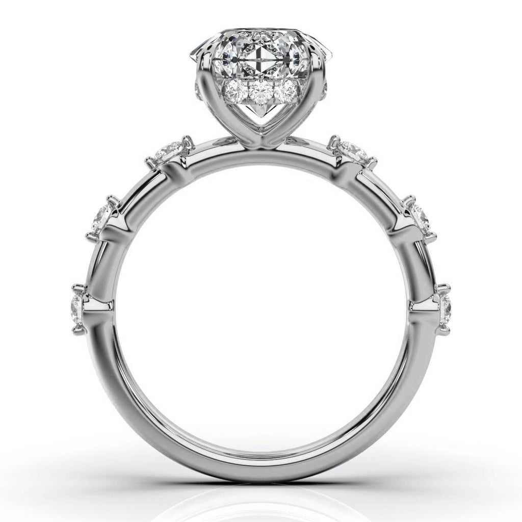 Solid Gold 2 CT Lab Grown Diamond Engagement Ring (5E96C5)