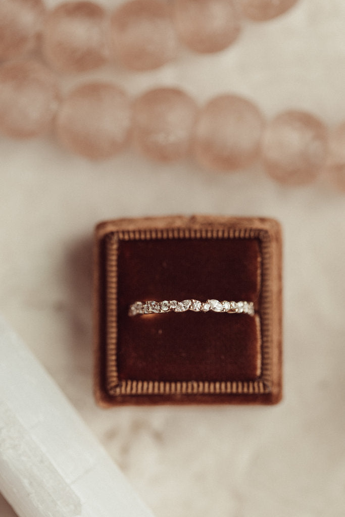 Solid Gold Natural Diamond Stack Ring for women