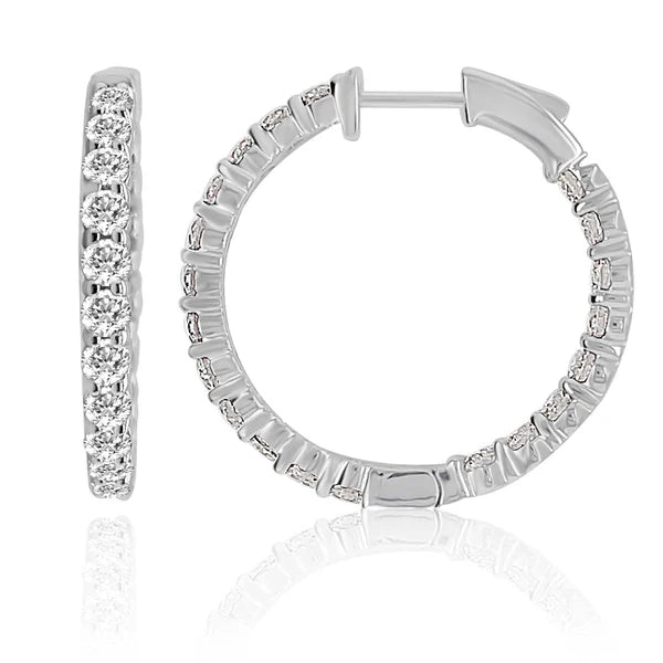 Solid Gold Lab Grown Diamond Hoop Earrings