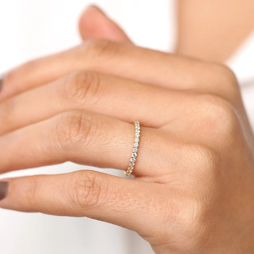 Solid Gold Prong Setting Diamond Eternity Ring