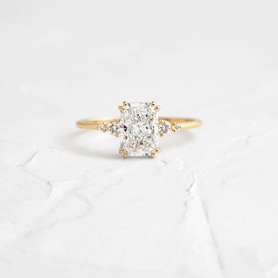 Solid Gold Radiant Cut Lab-Grown Diamond Ring