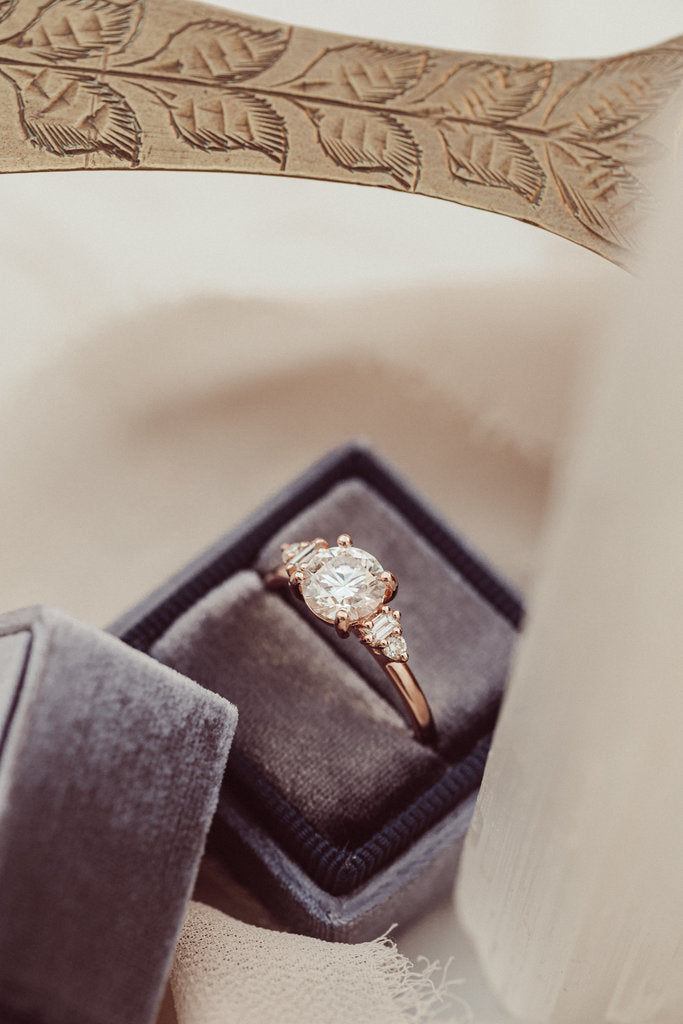 Solid Gold Moissanite Engagement Ring