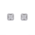 Solid Gold Cluster Square Diamond Studs