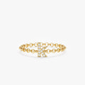Solid Gold Diamond Letter Chain Ring (1E74D0)