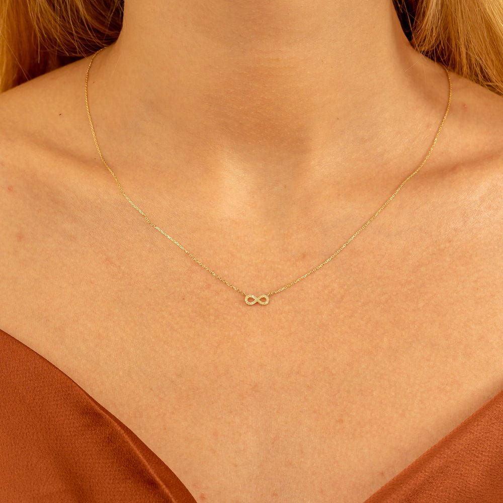 Solid Gold Infinity Diamond Necklace (47E4E5)