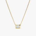 Solid Gold Opal Necklace (B4A1AC)