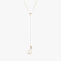 Solid Gold Diamond Snake Lariat Necklace (5D03C2)