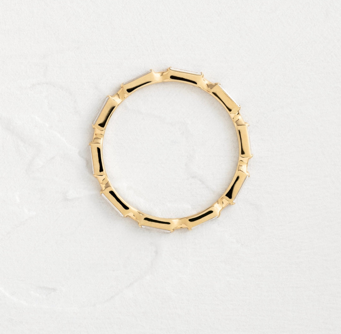 Solid Gold Latitude Baguette Diamond Ring For Women