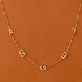 Solid Gold Sideway Name Diamond Necklace (E91FF8)
