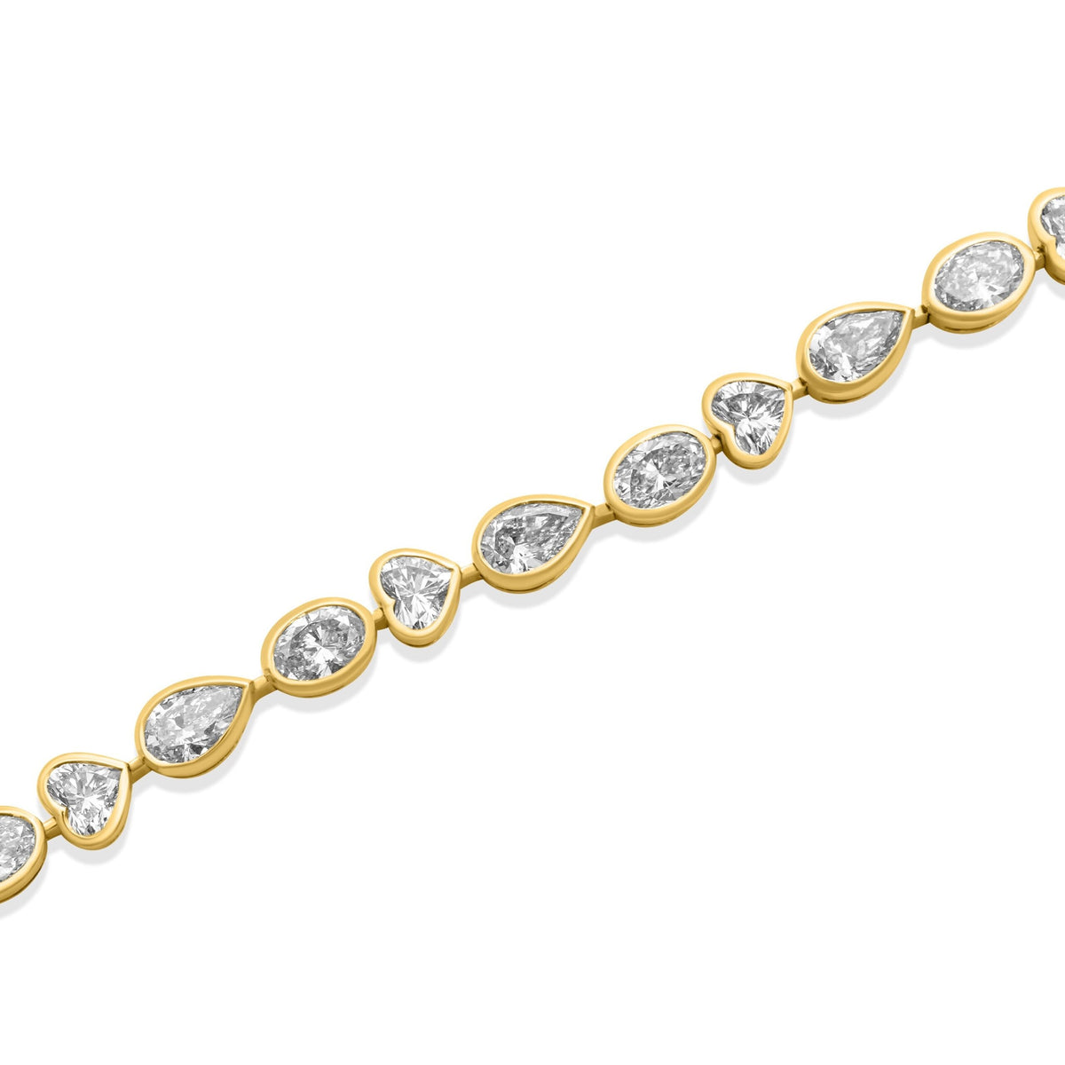 18K Solid Gold Lab Grown Multi Shape Bracelet - Style A