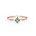 Solid Gold Natural Emerald Bezel Setting Ring