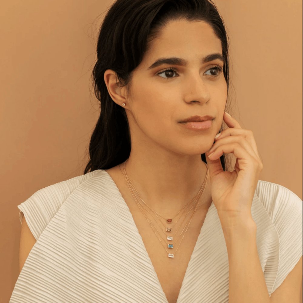 Solid Gold Labradorite Necklace (9ADDC0)