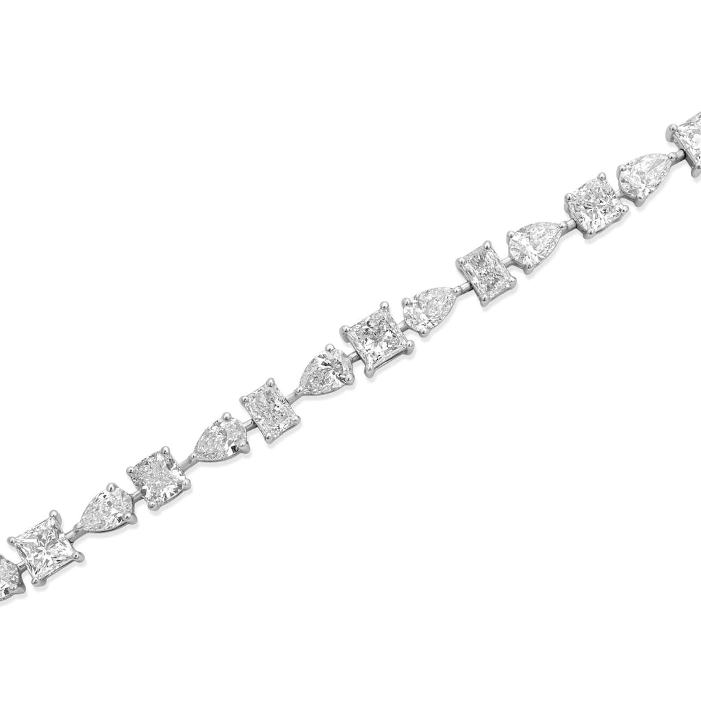 18K Solid Gold Lab Grown Multi Shape Bracelet - Style B