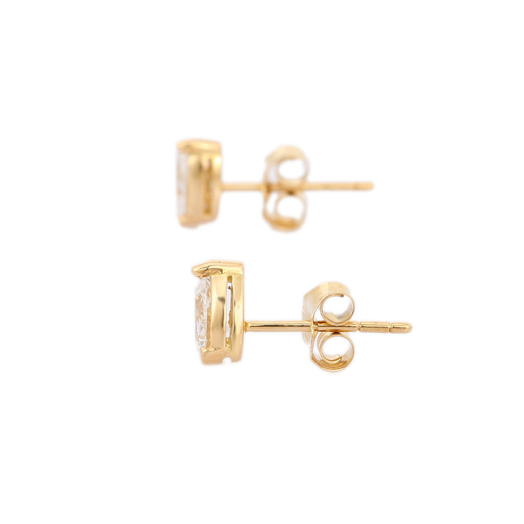 Solid Gold Pear Cut Diamond Studs