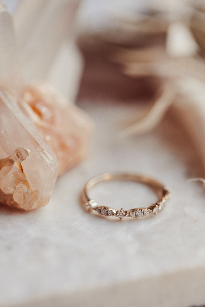 Solid Gold Fancy Pattern Diamond Band