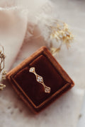 Solid Gold Milgrain Kite Shape Diamond Cluster Band (100DB3)