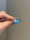 Solid Gold 3 Carat Cushion Moissanite Diamond Engagement Ring