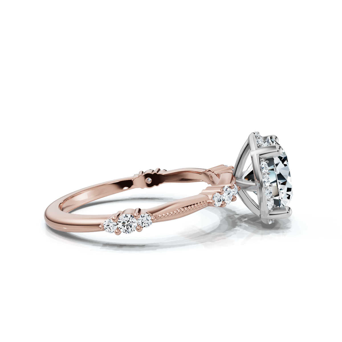 Solid Gold 2.3ct Round Shape Lab Grown Diamond Engagement Ring