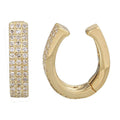 Solid Gold Diamond Three Row Cuff Earring