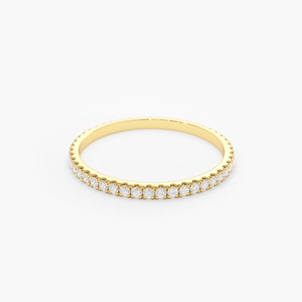 Solid Gold 1.5MM Full Eternity Diamond Ring