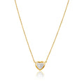 Solid Gold Diamond Illusion Heart Chain Necklace