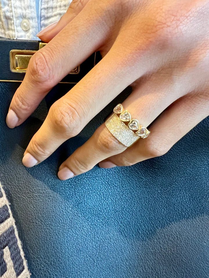 Solid Gold Bezel Set Topaz Heart Ring